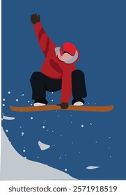 snowboard making jumps.snowboarding winter sport, outdoors activity