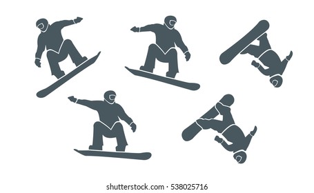 Snowboard man flat style design. Snow board isolated and cross country boarding, winter sport, season and mountain, cold downhill, recreation lifestyle, activity speed extreme vector illustration