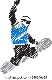 snowboard man vector illustration