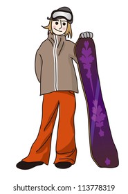 Snowboard and men