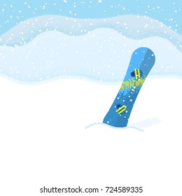 snowboard on landscape background