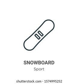 Snowboard outline vector icon. Thin line black snowboard icon, flat vector simple element illustration from editable sport concept isolated on white background