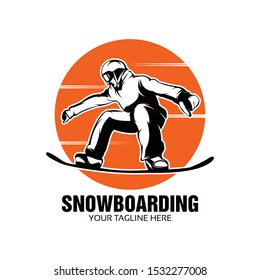 Snowboard Player Logo Template Design Stock Vector (Royalty Free ...