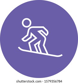 Snowboard Rider Carving Up The Slope Outline Icon