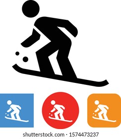 Snowboard Rider Carving Up The Slope Vector Icon