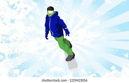 Snowboard Rider Vector Illustration