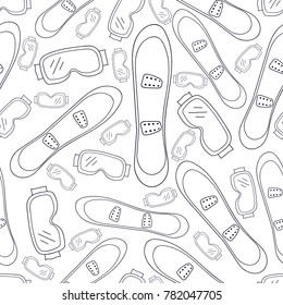 Snowboard Seamless pattern Vector