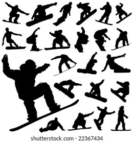 snowboard set vector