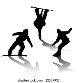 Snowboard set vector
