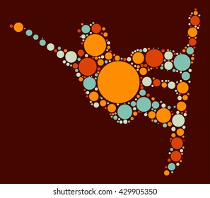snowboard  shape vector design by color point