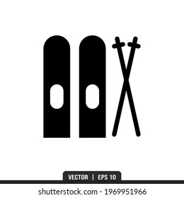 Snowboard silhouette icon vector, illustration logo template in trendy style. Suitable for many purposes.