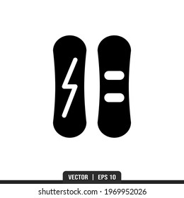 Snowboard silhouette icon vector, illustration logo template in trendy style. Suitable for many purposes.
