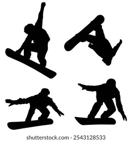 Snowboard Silhouette für Wintersport und Abenteuer Designs