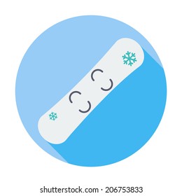 Snowboard. Single flat color icon. Vector illustration.