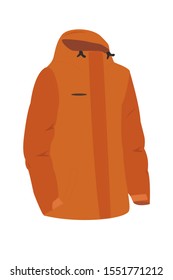 snowboard or ski sports men's winter jacket with a hood. vector illustration