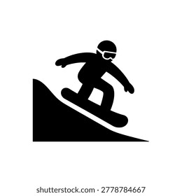 Snowboard Slope Rush Icon Isolated On White Background