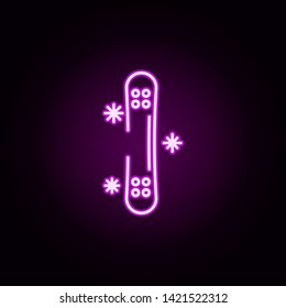 snowboard snow neon icon. Elements of winter set. Simple icon for websites, web design, mobile app, info graphics