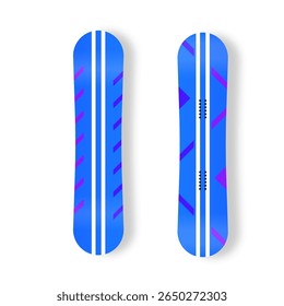 Snowboard sport background. Isolated man jumping in snow with cool action pose on white mountain. Vector element for web, travel, winter recreation or cold weather extreme sports theme in modern style