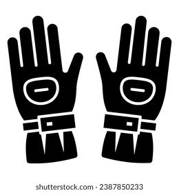 Snowboard sport glove solid icon, World snowboard day concept, snowboarding gloves sign on white background, Ski gloves icon in glyph style for mobile and web design. Vector graphics