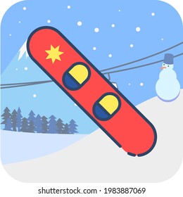 Snowboard sport icon. Winter is coming