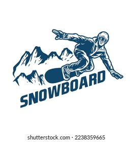snowboard sport logo vector illustration