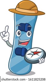 Snowboard stylized Explorer having a in compass