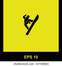 Snowboard vector black icon. Isolated illustration. Business picture.