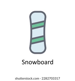 Snowboard Vector  Fill outline Icons. Simple stock illustration stock