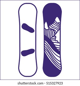 Snowboard vector hand drawn icon.