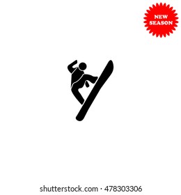 Snowboard vector icon isolated on white background.