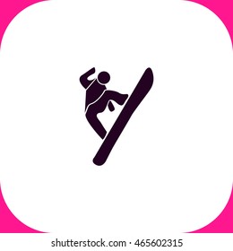 Snowboard vector icon on white background.