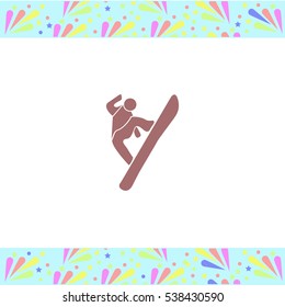Snowboard vector icon on white background. Isolated illustration. Business picture.