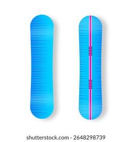 Snowboard vector icon. Winter sport scene with mountain, snow, and active snowboarder jumping downhill. Isolated cold background for extreme recreation, travel lifestyle or outdoor action design conce