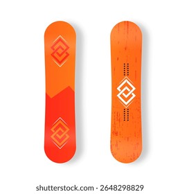 Snowboard vector icon. Winter sport scene with mountain, snow, and active snowboarder jumping downhill. Isolated cold background for extreme recreation, travel lifestyle or outdoor action design conce
