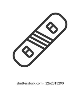 Snowboard vector illustration, Chirstmas related editable outline icon