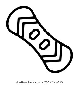 Snowboard Vector Line Icon Design