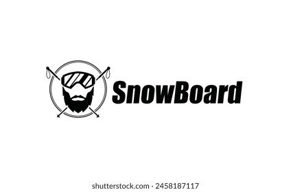 snowboard vector logo. white background