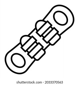 Icono De Contorno De Vector De Snowboard Aislado En Fondo Blanco
