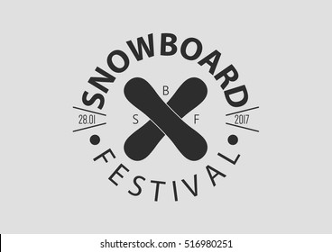 Snowboard Vintage Round Logo