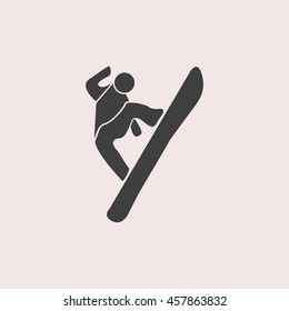 Snowboard web icon. Isolated illustration