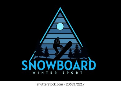 diseño de silueta deportiva de invierno con snowboard