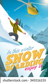Snowboarder in action