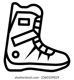 Snowboarder Boot line icon, World snowboard day concept, Sport Shoes sign on white background, Boot for snowboarding icon in outline style for mobile concept and web design. Vector graphics