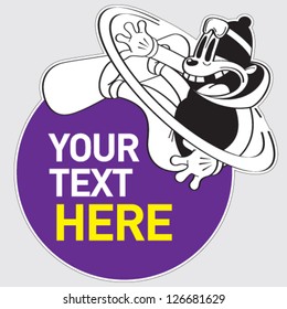 Snowboarder Cartoon Sticker