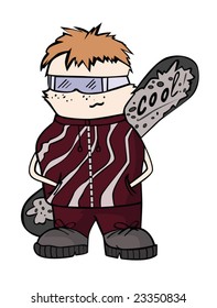 Snowboarder. Cartoon. Vector illustration.