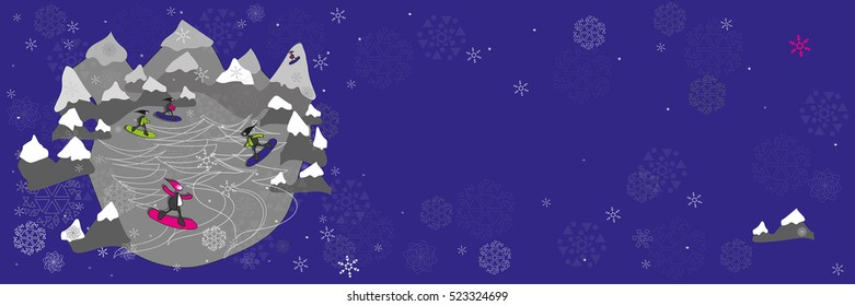 Snowboarder. Christmas. Vector