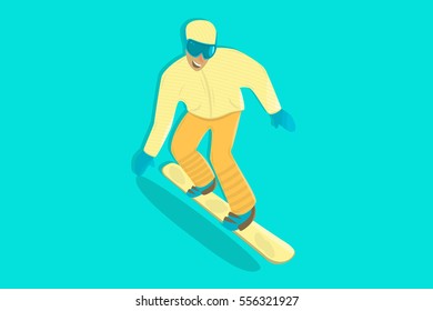 Snowboarder. Comic character