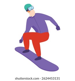 Snowboarder is crouching on his board while riding down a snowy mountain