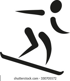 Snowboarder downhill icon