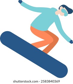 Snowboarder dressed in winter gear, soaring through the air and executing an impressive trick on the snowboard, embodying the thrill of winter sports and freestyle action